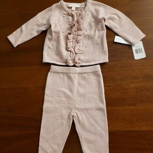 NWT Clasix Beginnings by MiniClasix Matching Sweater and Pants Cotton Pink 3M